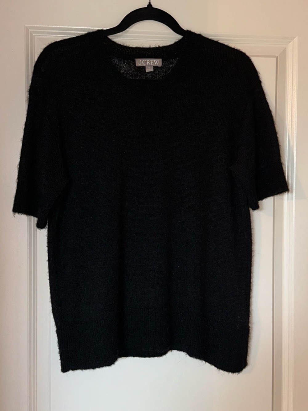 J. Crew Black Short Sleeve Crewneck Sweater
